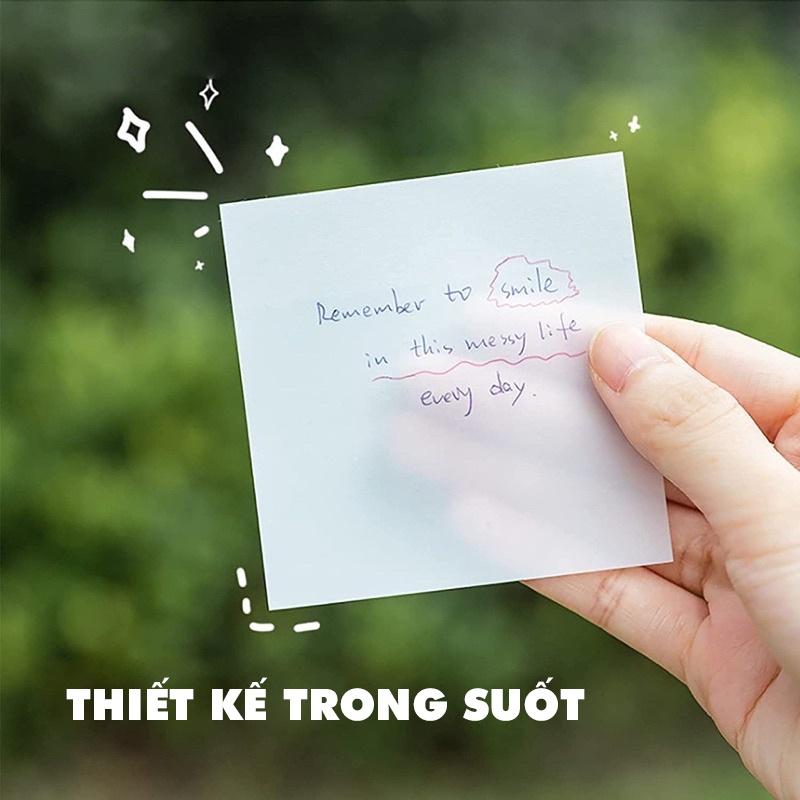 Sticker note giấy nhớ ghi chú trong suốt hàn quốc cho học tập, văn phòng tiện lợi xinh xắn độc đáo BINGO STORE