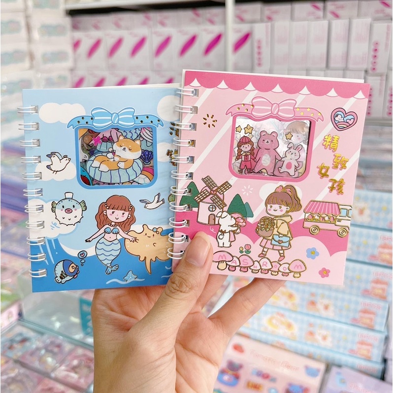 Sticker Sổ 1 Cuốn 10 Tấm Size 10 x 10 Siêu Đáng Yêu , Hình Dán Trang Trí Đơn Giản Và Tiện Lợi