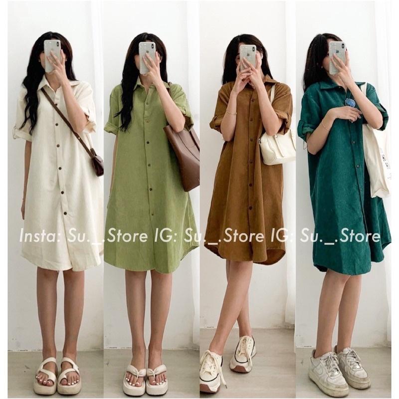 vải nhung tăm to màu xanh bơ hot trend may váy áo thu đông