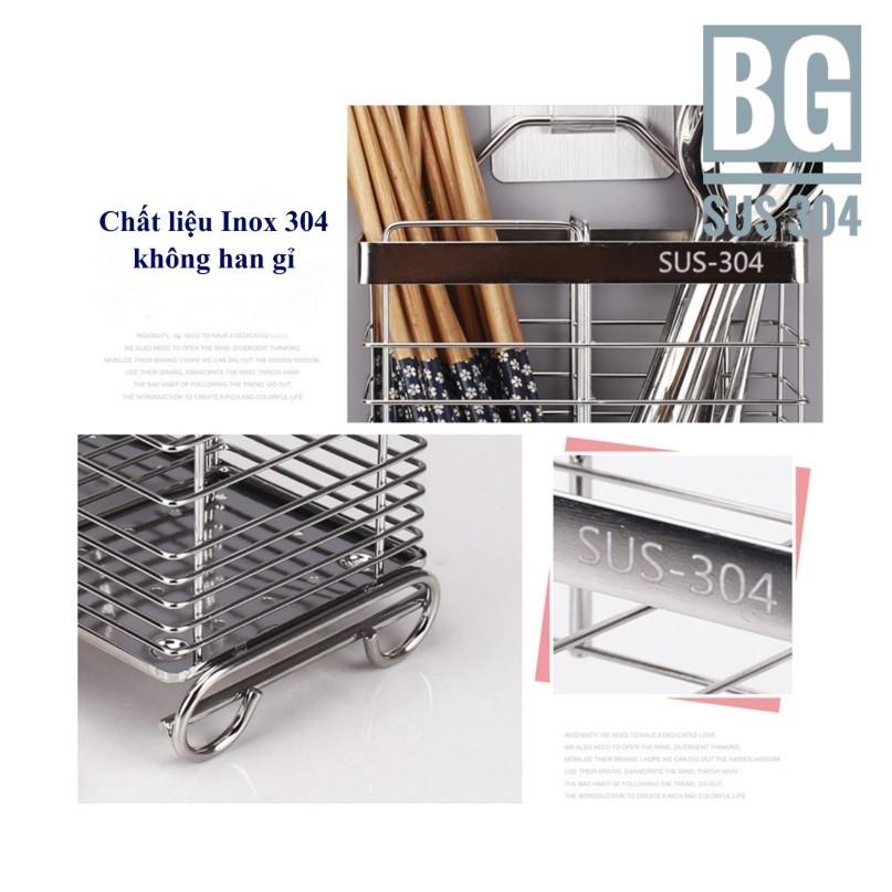 Ống giỏ đựng đũa inox 304 dán tường