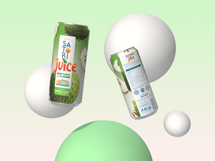 Combo 2 pack 2 vị nước ép trái cây Satori Juice Me + Mãng cầu - 250ml