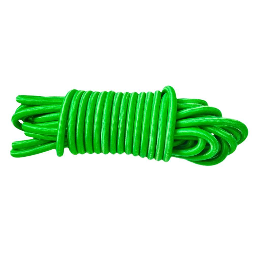 3x5m x 5mm Elastic Bungee Rope Shock Cord Tie Down DIY for Kayak Boat Green