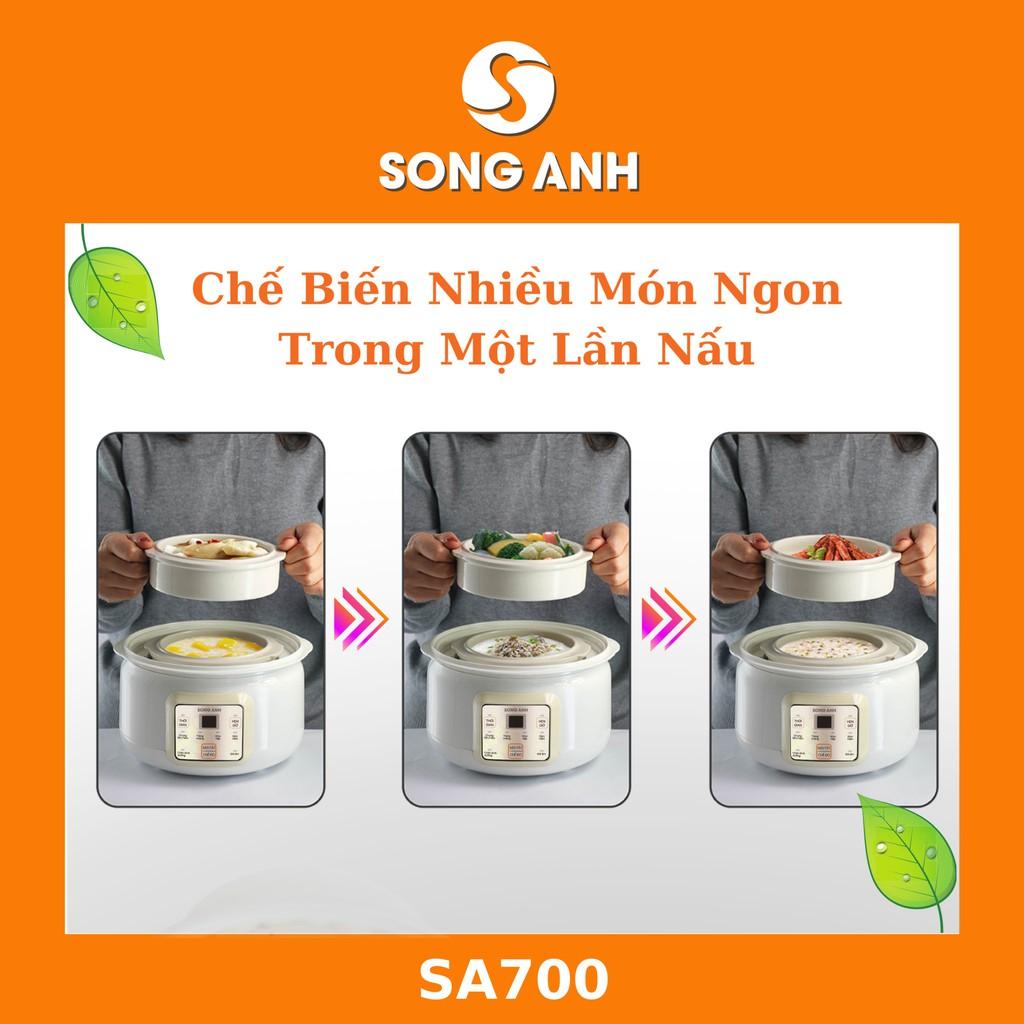 Nồi Nấu Cháo Chậm, Nồi Ninh Hầm Chưng Yến Cách Thủy 1.5L Song Anh Cao Cấp