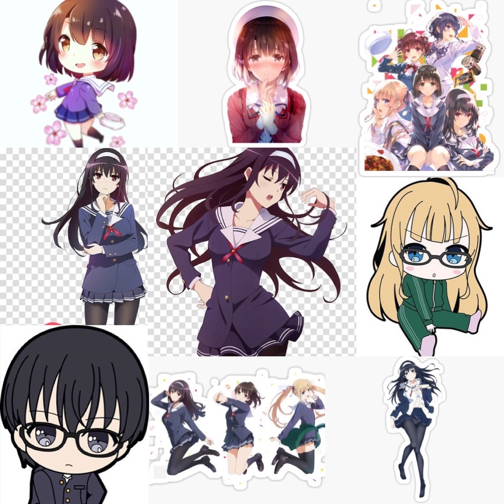 Sticker Saenai Heroine no Sodatekata 30-60 ảnh ép lụa khác nhau / hình dán Saenai Heroine no Sodatekata