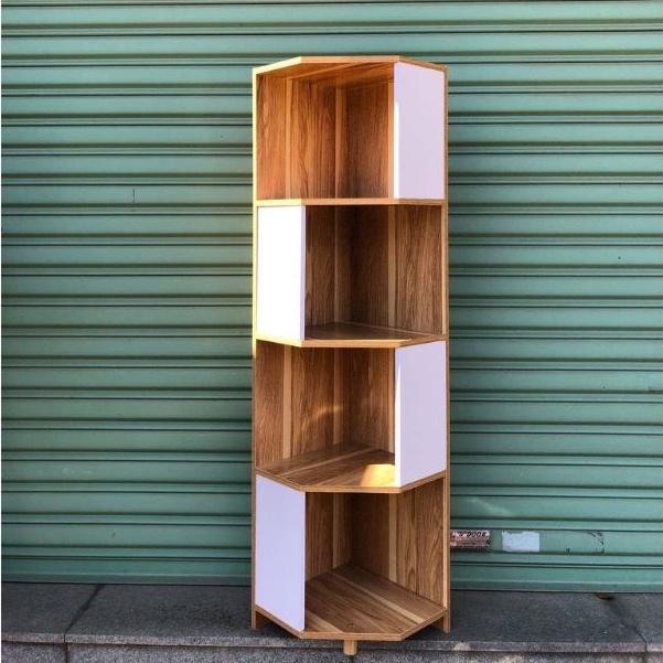 KỆ GỖ CHỮ S - KỆ GÓC NGŨ GIÁC 2 MÀU