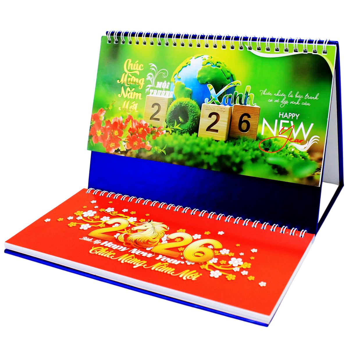 Lịch Để Bàn 2 Lò Xo - Môi Trường Xanh - NST 76B