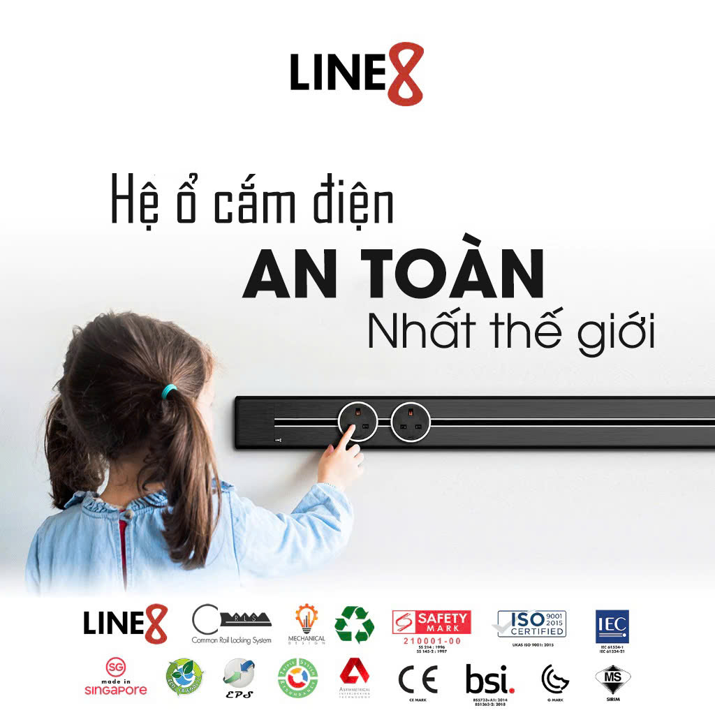 COMBO (01 Thanh Ray Điện Line8 (60cm/ Champagne Gold) + 3 Ổ Cắm Zen MLT