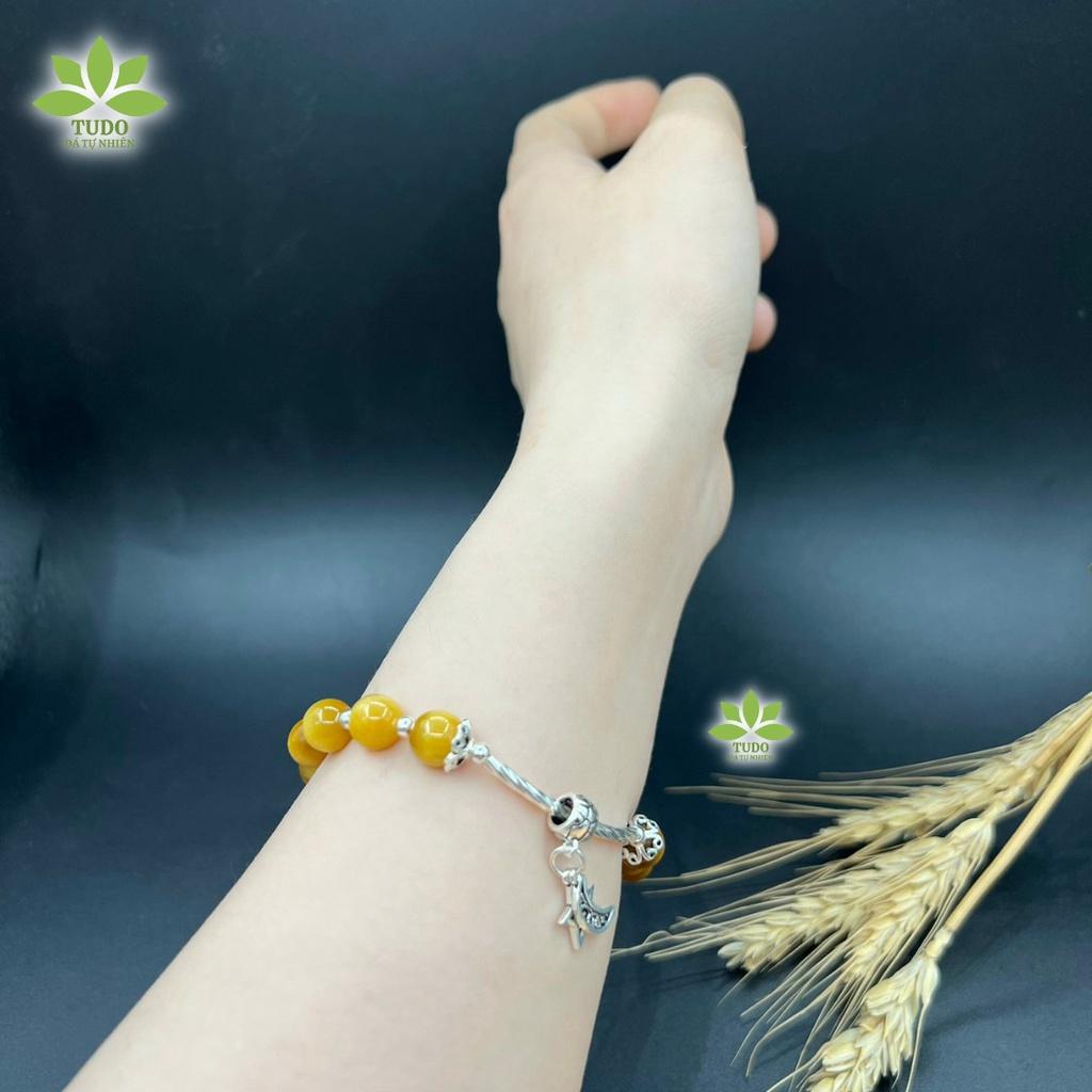Vòng Tay Nữ Đẹp - Vòng Phong Thủy Mệnh Thủy, Kim TUDO VCBMHVT AG925 Charm Trăng, Sao B56K500