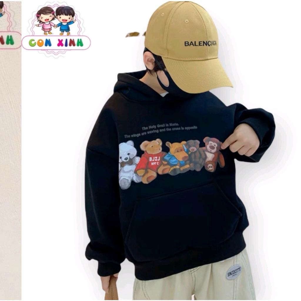 Áo hoodie bé gái-bé trai thời trang thu đông ấm áp đi học được cho trẻ em từ 4 đến 10 tuổi