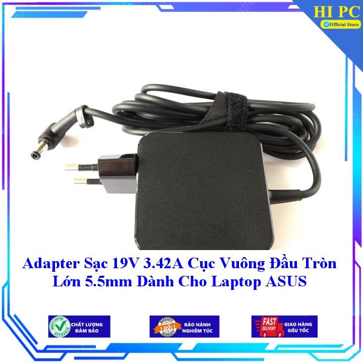 Adapter Sạc 19V 3.42A Cục Vuông Đầu Tròn Lớn 5.5mm Dành Cho Laptop ASUS - Hàng Nhập khẩu