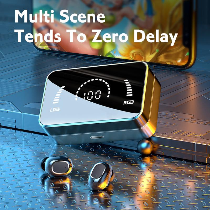 TWS Không Dây Bluetooth Tai Nghe HD Gương Màn Hình Màn Hình Hiển Thị LED Tai Nghe Có 3500MAh Sạc Hộp 9D HIFI Stereo Tai Nghe Nhét Tai Tai Nghe