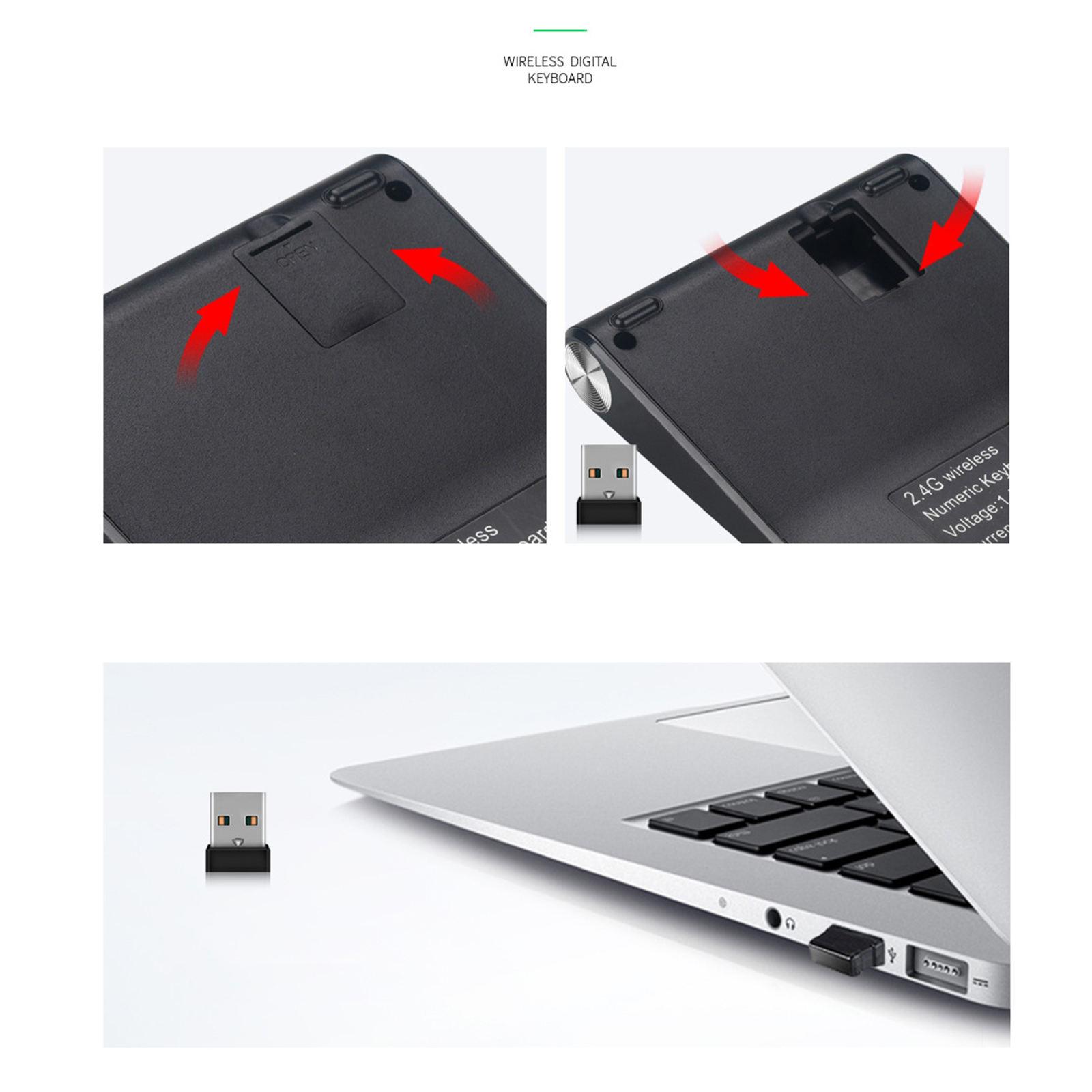 Mechanical Wireless Numeric Keypad Mini 2.4G Keyboard Extensions for Laptop