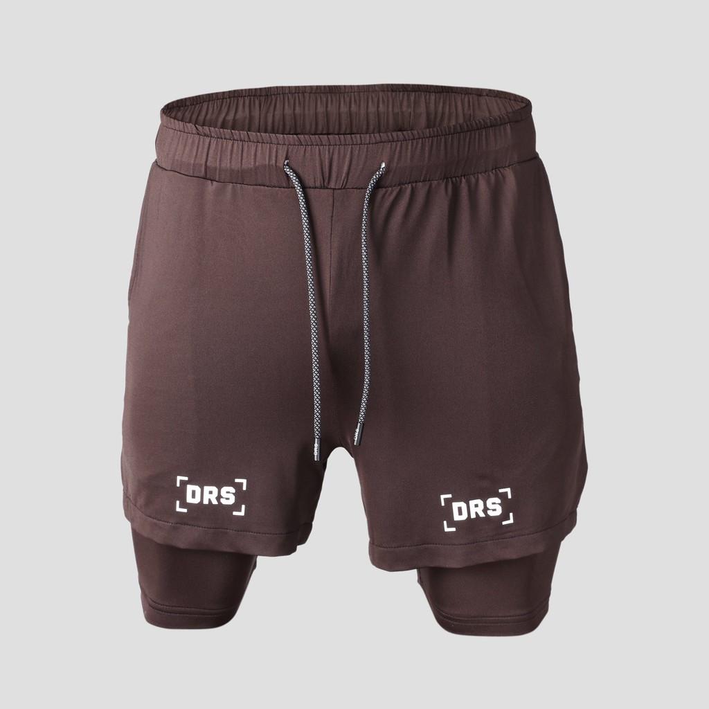 Quần short thể thao DRS quần đùi tập gym nam cao cấp, thun lạnh 2 lớp co giãn DRQ78