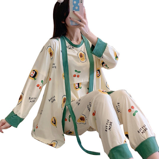 Bộ Bầu Dài Tay Sau Sinh cho con bú Đồ bộ ngủ Kimono bầu đẹp mặc nhà (SET 3) - Quần áo thời trang cho mẹ giá rẻ Bigsize