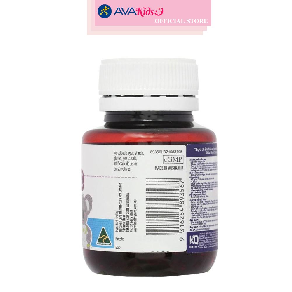 Viên uống Healthy Care Kids High Strength DHA bổ não 60 viên (từ 4 tháng)