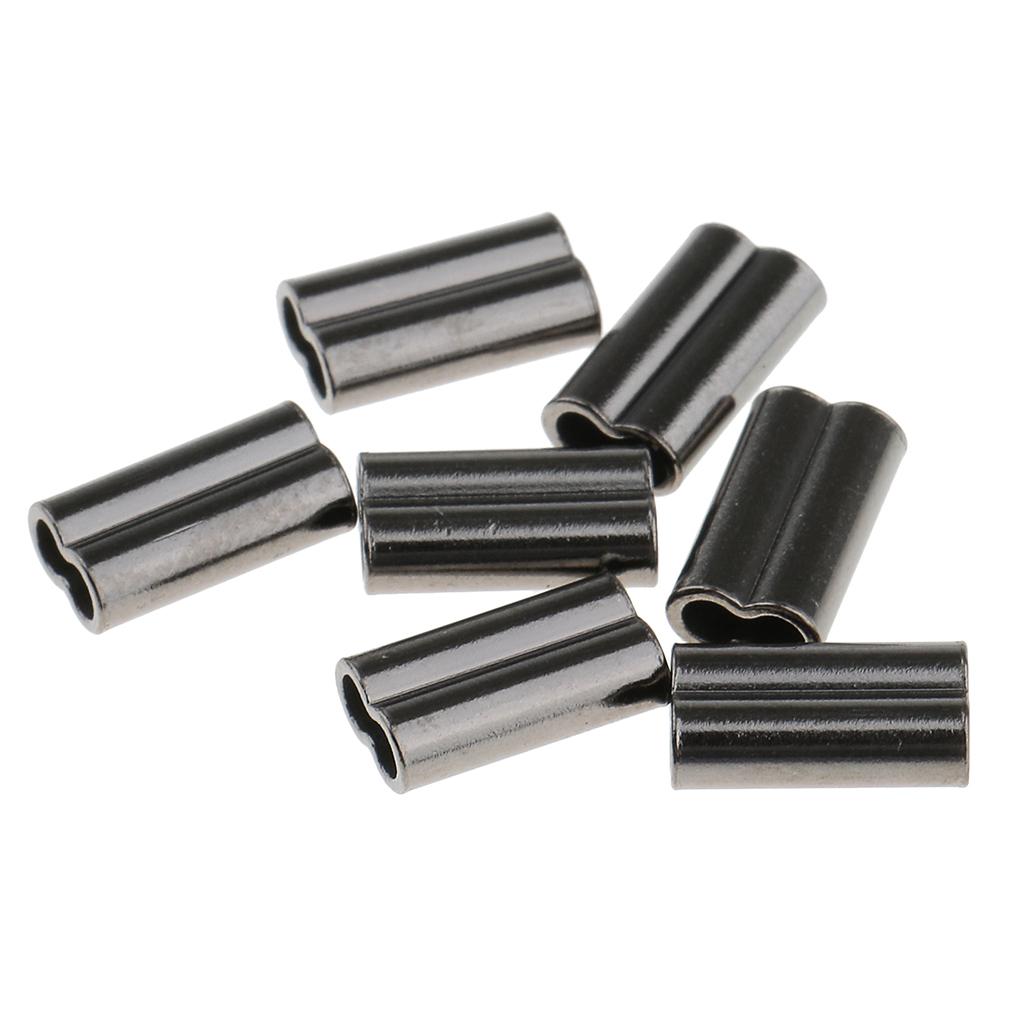100x Double Fishing Tube Barrel Crimping Sleeves Tube Hooks Accessories