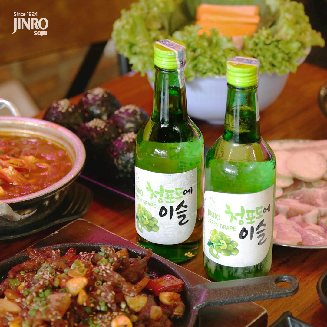 Soju Hàn Quốc JINRO VỊ NHO 360ml - Combo 6 chai