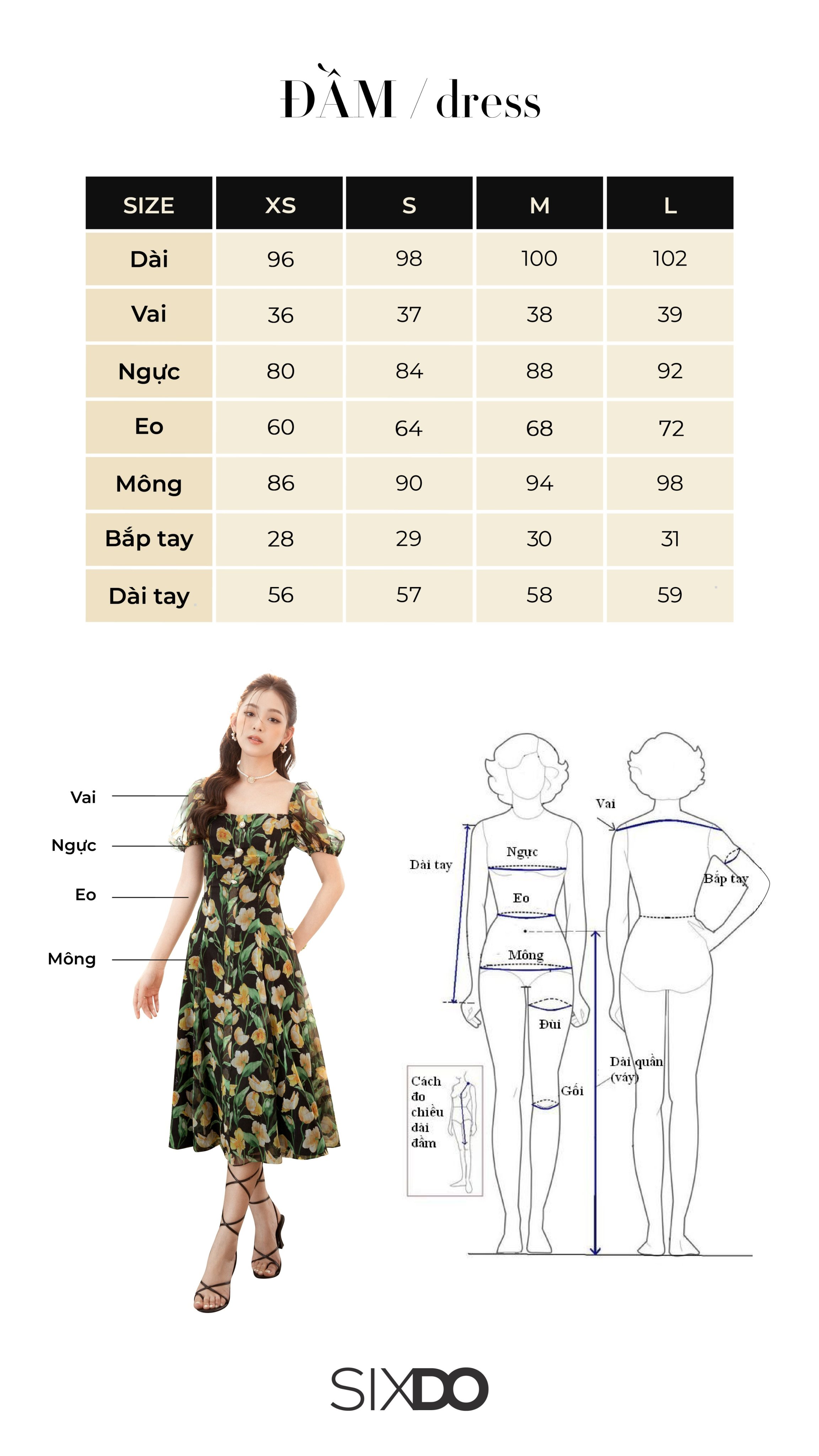 Đầm hoa midi cổ V xoắn ngực thời trang SIXDO