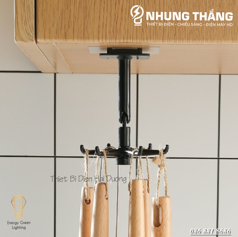 Miếng Dán Nhựa 6 Móc Treo Tường Dễ Thương - Xoay 360 độ - Để Chìa Khóa,Treo Quần Áo,Móc Khóa, Kính, Phụ Kiện - Có Video