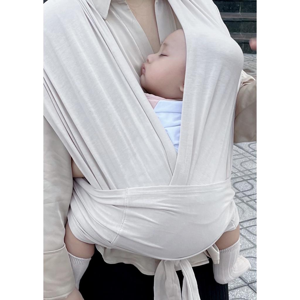 Địu Vải EmBé Sling Dòng Flex Và Flex Plus Màu Beige Cho Bé Từ 0 Đến 24 Tháng Tuổi