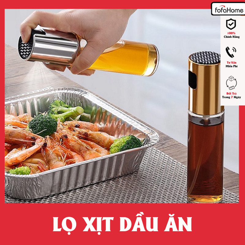 Bình Xịt Dầu Ăn Phun Sương Dung Tích 100ml Bình Xịt Dầu Ăn Phun Sương Cho Nồi Chiên Không Dầu Chai Thủy Tinh Cao Cấp