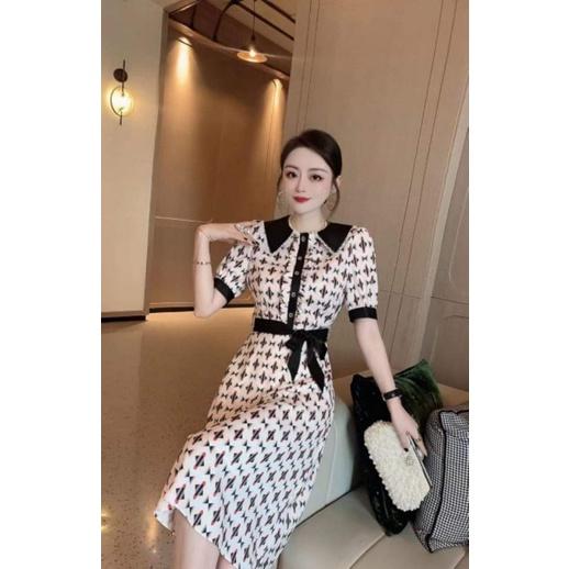 HÀNG NHẬP - ĐẦM XÒE LỤA CỔ SEN EO BUỘC DÂY