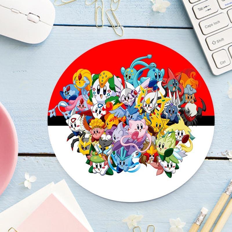 Bandai Tấm Lót Chuột Máy Tính / Tủ / Laptop Họa Tiết Pokemon Hình Tròn Nhỏ Nhắn Dễ Thương