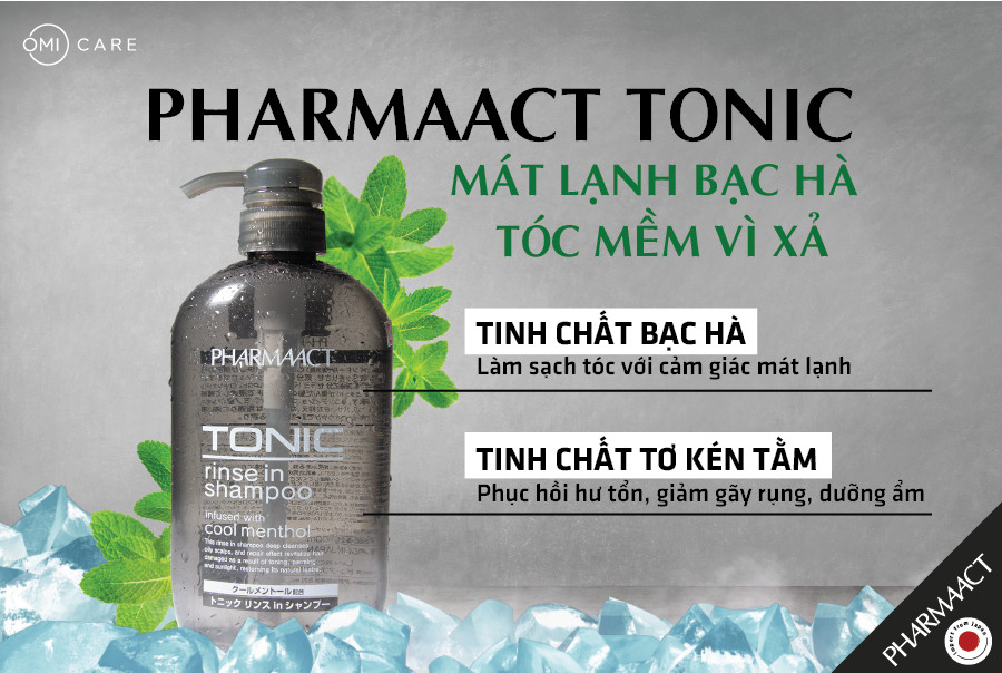 Dầu Gội Xả 2in1 Bạc Hà Mát Lạnh cho Nam PharmaAct Tonic Rinse In Shampoo (550ml)