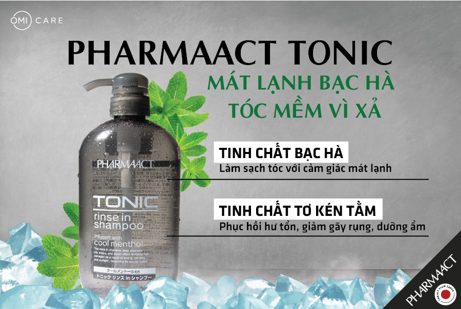 Dầu Gội Xả 2in1 Bạc Hà Mát Lạnh cho Nam PharmaAct Tonic Rinse In Shampoo