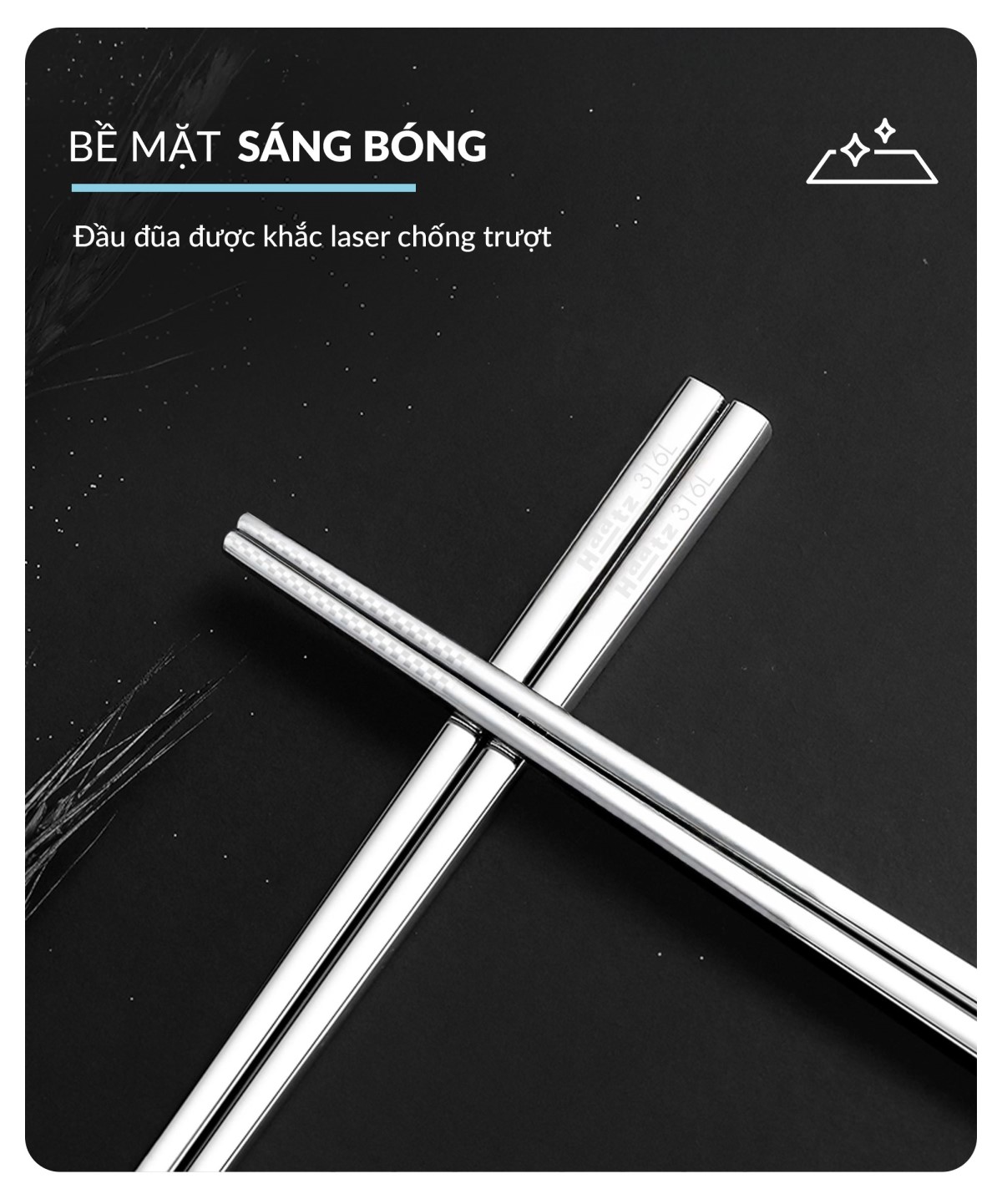 Bộ 10 đôi đũa inox 316L Hàn Quốc CIM316 bảo hành 24 tháng