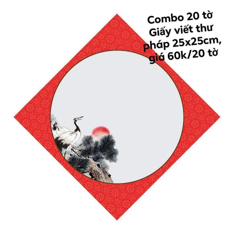 Combo 20 tờ giấy viết thư pháp kích thước 25x25cm