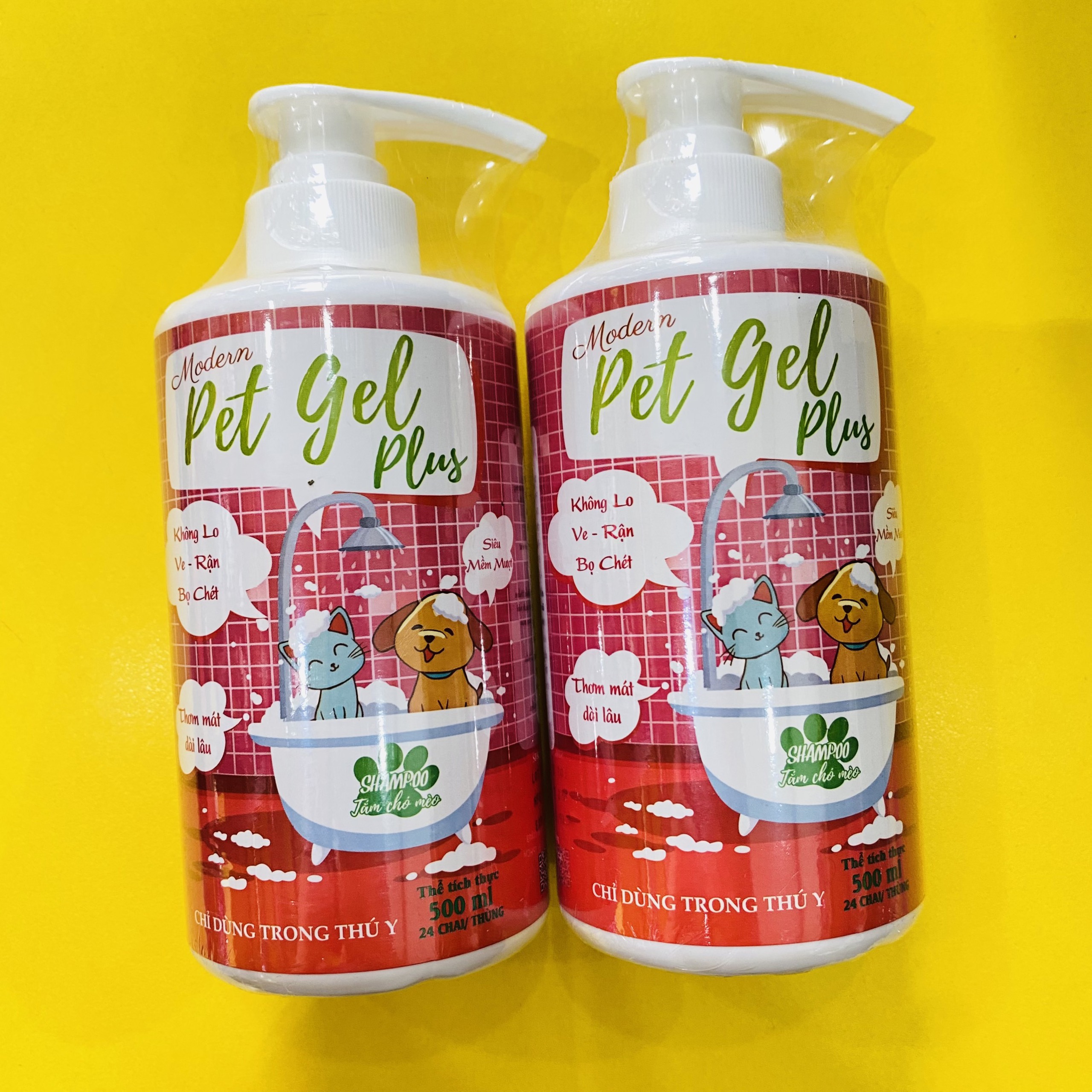 Sữa Tắm Pet Gel Plus 500ML - Kiểm Soát Ve Rận Bọ Chét Cho Chó Mèo - Pet Tài Thủy Phát - T003