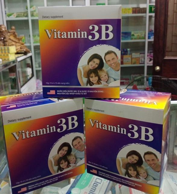Vitamin 3B Giúp bổ sung và dự phòng thiếu hụt vitamin B1, B6, B12 cho cơ thể hộp 100 viên