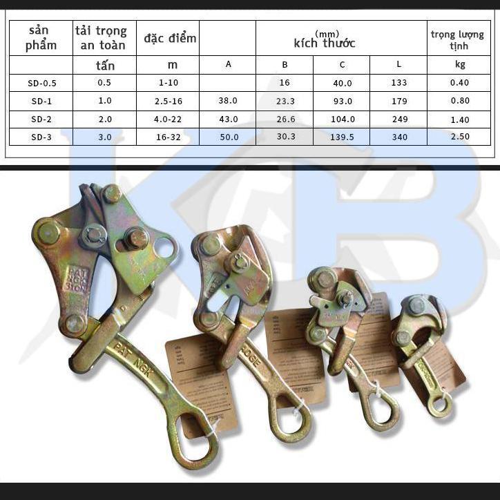 Cóc Kẹp Cáp 2 Tấn - Khóa Cáp, Cóc Ngậm Cáp, Đớp Cáp