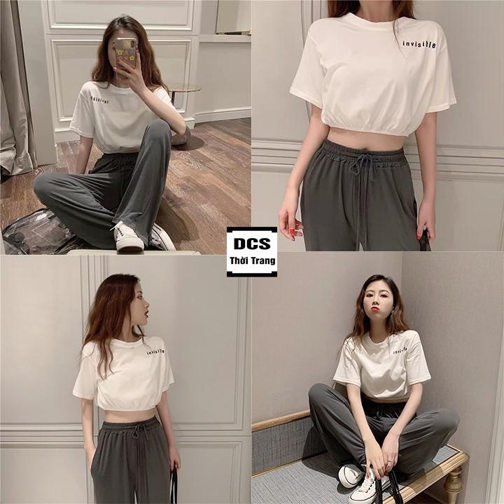 Áo Croptop Bo Gấu Invis Chất Liệu Cotton Xưởng May DCS