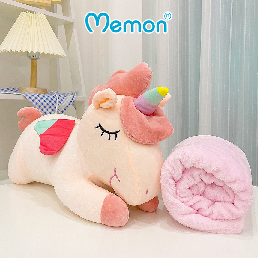 Bộ Gối Mền Văn Phòng Unicorn Nằm Cao Cấp Memon, Bộ Chăn Gối Văn Phòng 3 Trong 1 Tiện Dụng