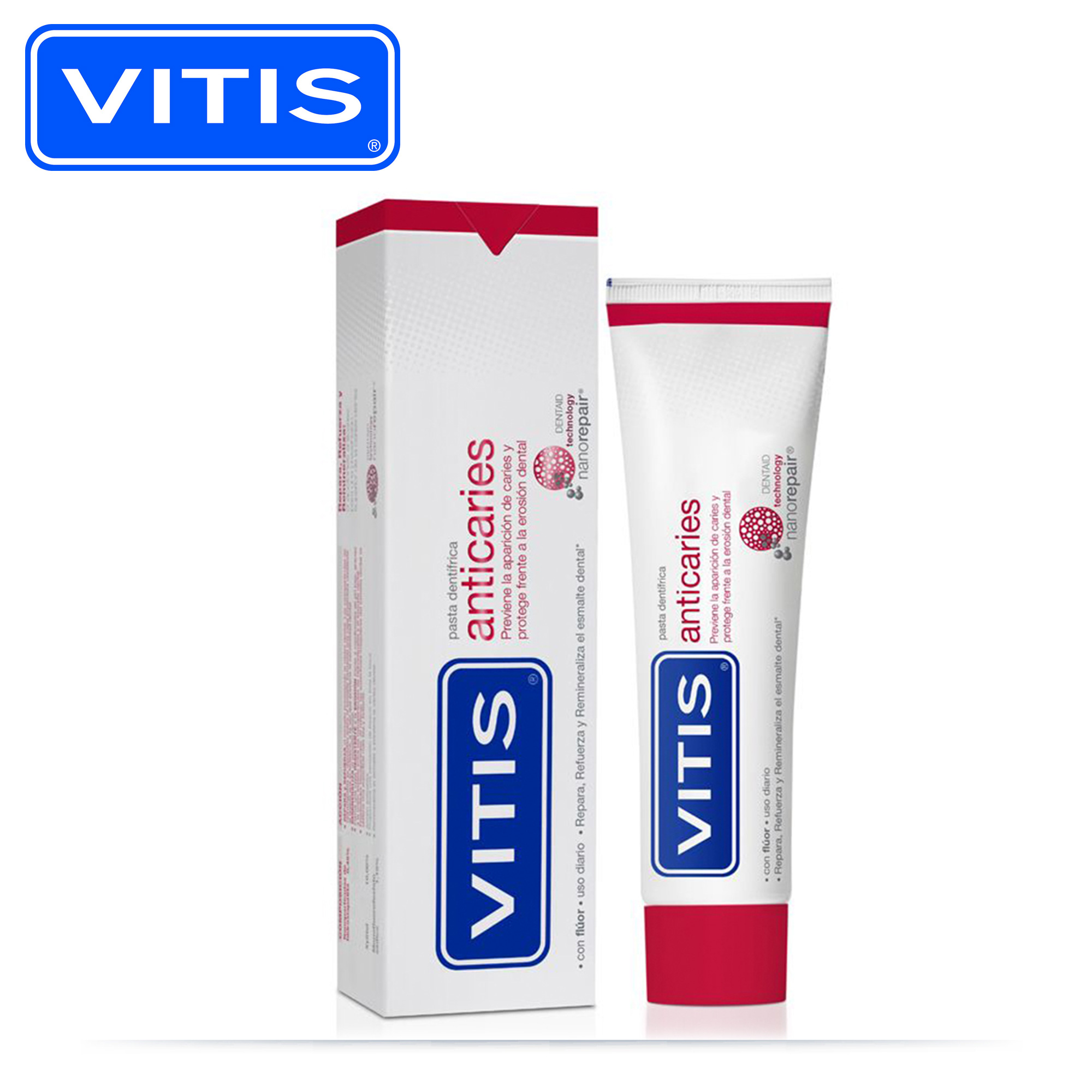 Kem đánh răng Vitis Anticaries ngừa sâu răng và mòn răng, tuýp 100ml