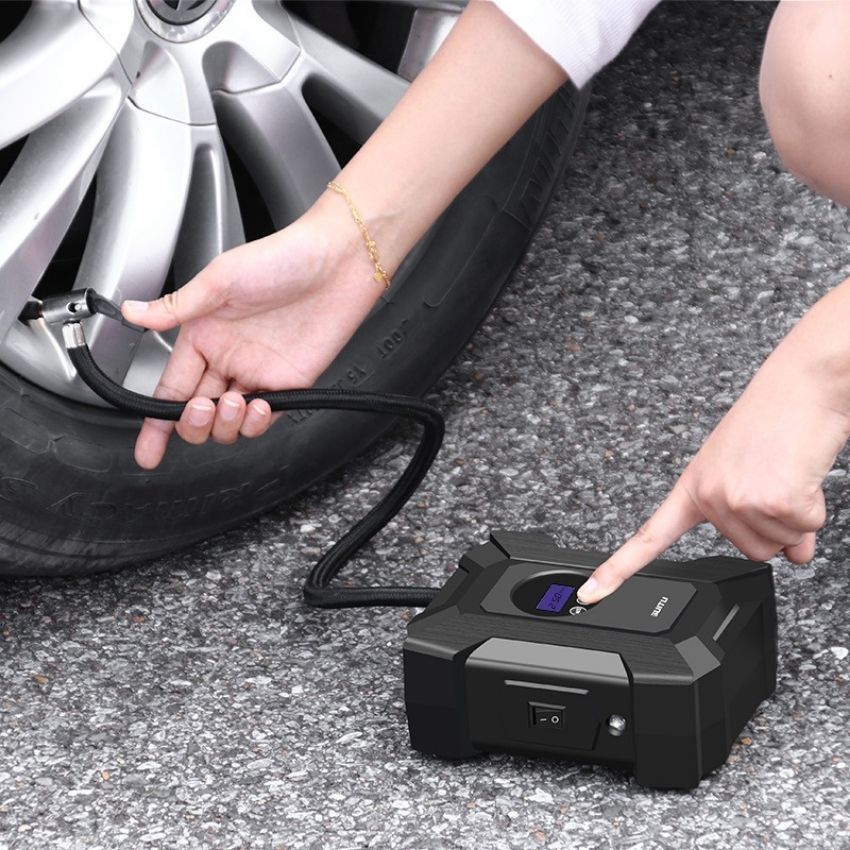 Bơm lốp ô tô điện tử tự ngắt 12v công suất 120w đồng hồ điện tử bơm nhanh khỏe trong 60s