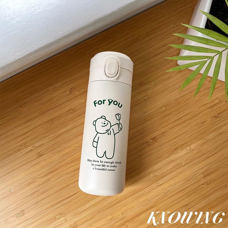 Bình Nước Giữ Nhiệt Bằng Thép Không Gỉ 304 Thiết Kế Đơn Giản Dễ Thương