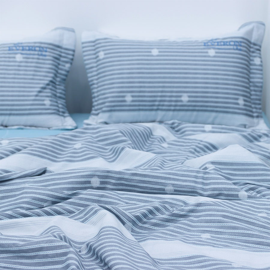 Chăn Bốn Mùa Cotton Xanh Biển Sọc Everon Lite ELCP107 (200 x 220cm)