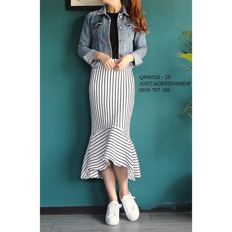 Q860520 CHÂN VÁY SỌC ĐUÔI CÁ