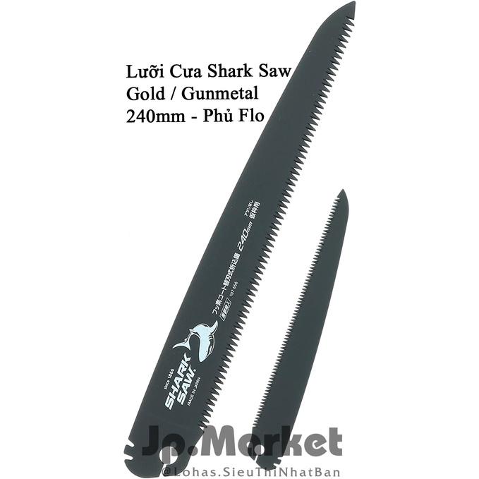 Cưa Cây Đa Năng Takagi Shark Saw Lưỡi Thẳng 240mm - Phủ Flo Chống Dính Mủ Cây | Gunmetal - Gold | Thép Sk5 Nhật Bản - Có Lưỡi Cưa Thay Thế