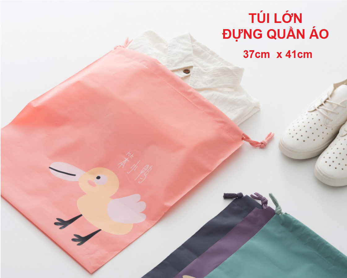 Combo 3 Túi Đựng Đồ Du Lịch dây rút hoạt hình xếp đồ gọn gàng trong vali Chống Thấm Bag in Bag (giao ngẫu nhiên)