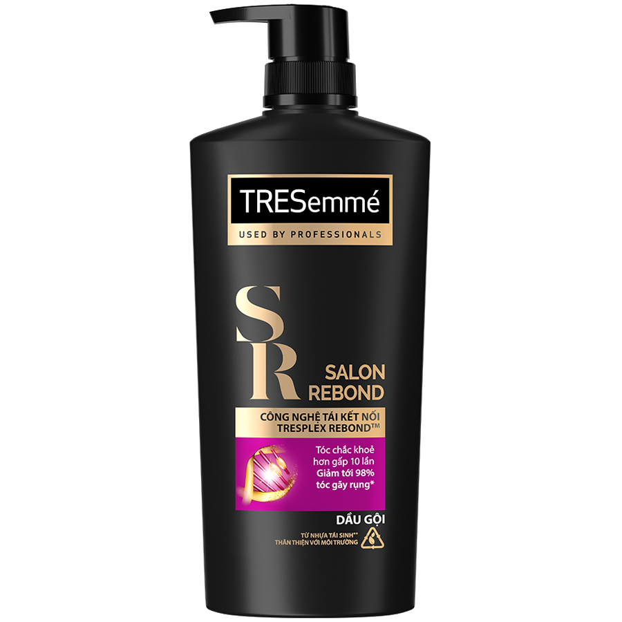 Dầu gội TRESEMME Salon Rebond dưỡng tóc hư tổn với Công nghệ Tái kết nối Keratin ngăn gãy rụng đến 98% 850g