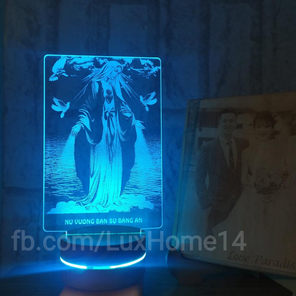 Đèn Led 3D Mẫu Đức Mẹ, chúa Jesus, công giáo, thánh giá