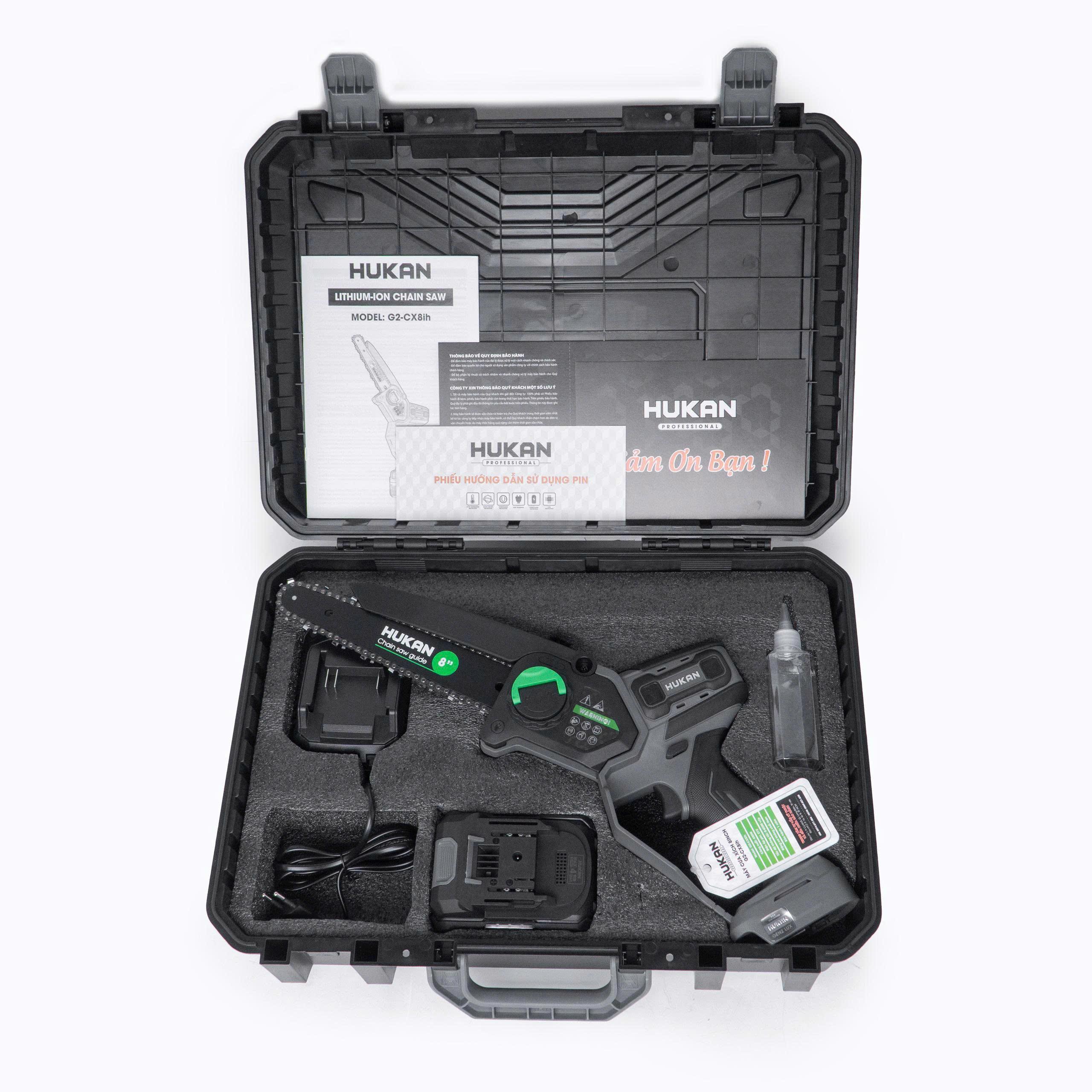 MÁY CƯA XÍCH PIN 650W G2-CX8ih HUKAN -HÀNG CHÍNH HÃNG