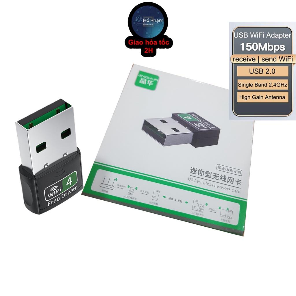 Usb thu wifi 150Mbps b/g/n cho máy tính để bàn, laptop hỗ trợ win 7/ 10/ 11 - JH N515 Hồ Phạm