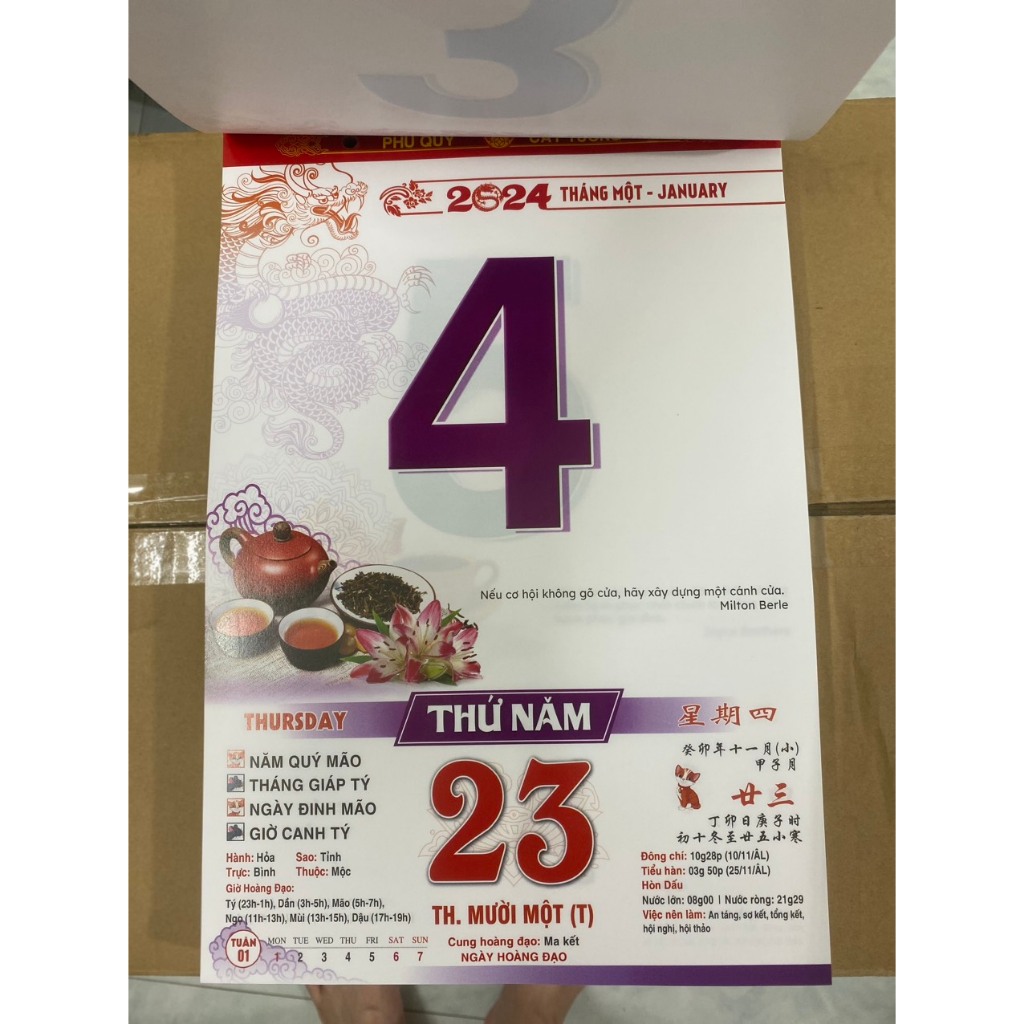Bloc Lịch Siêu Đại 20 x 30 cm – Giáp Thìn 2024