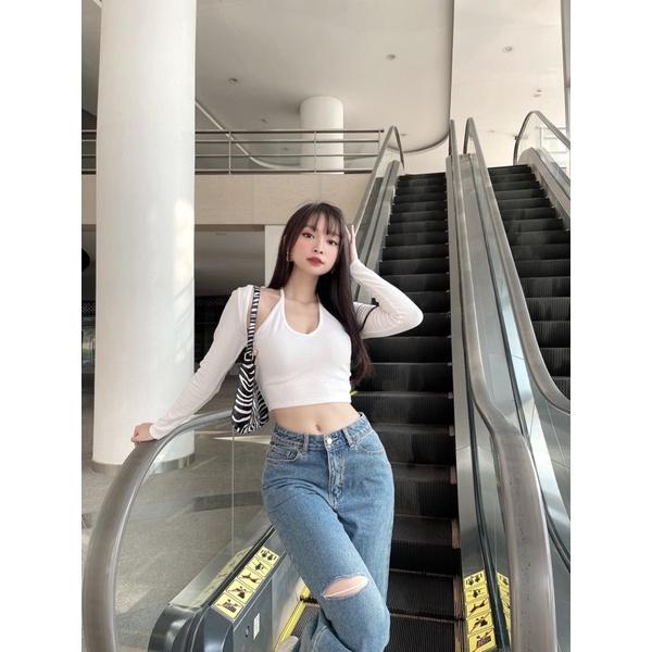 CROPTOP YẾM LIỀN ÁO CUT OUT LƯNG (MH12