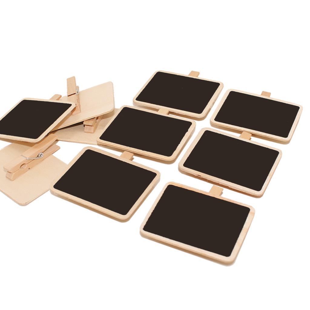 30x Mini Wooden Message Board Chalkboard Memo Letter Sign Board with Peg